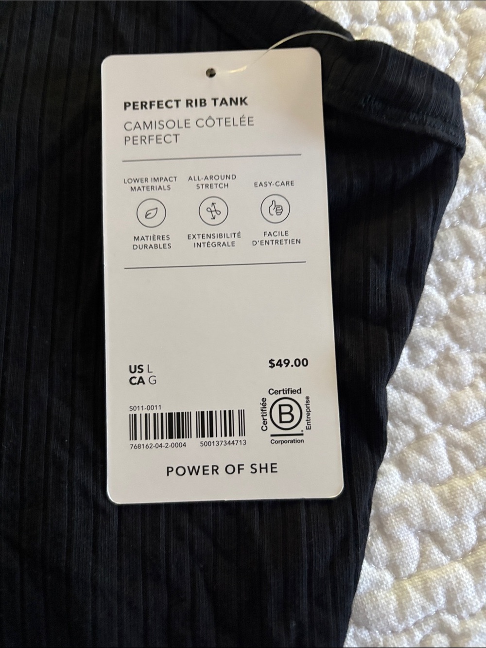 Athleta Black Ribbed V-Neck Tank with Racerback - Picture 2 of 4